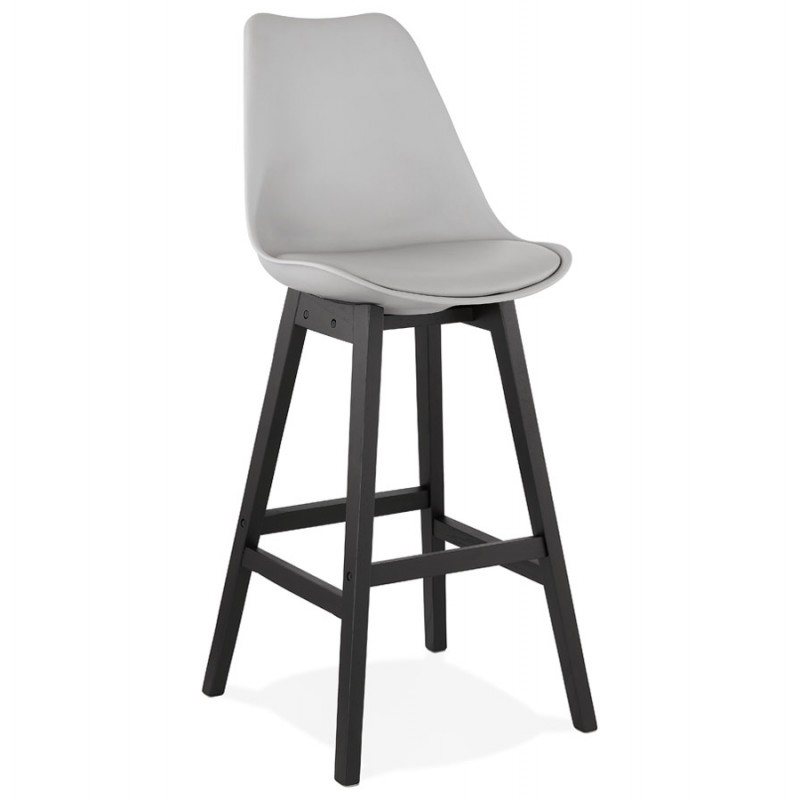 Bar stool bar chair black feet DYLAN (light gray) - image 46344