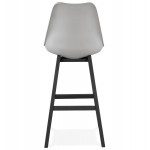 Bar stool bar chair black feet DYLAN (light gray)