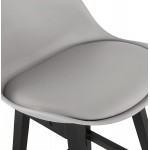 Tabouret de bar chaise de bar pieds noirs DYLAN (gris clair)