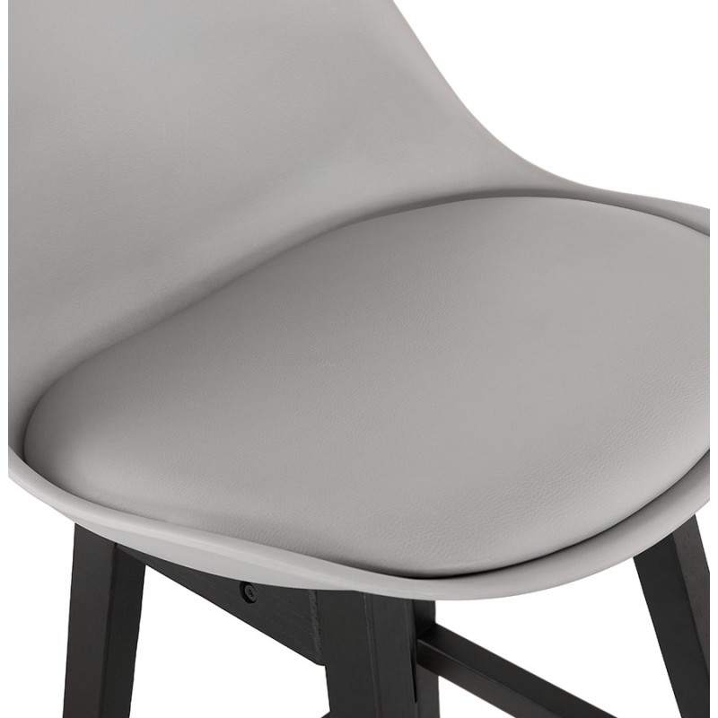 Sgabello da bar sedia da bar piedi neri DYLAN (grigio chiaro) - image 46349