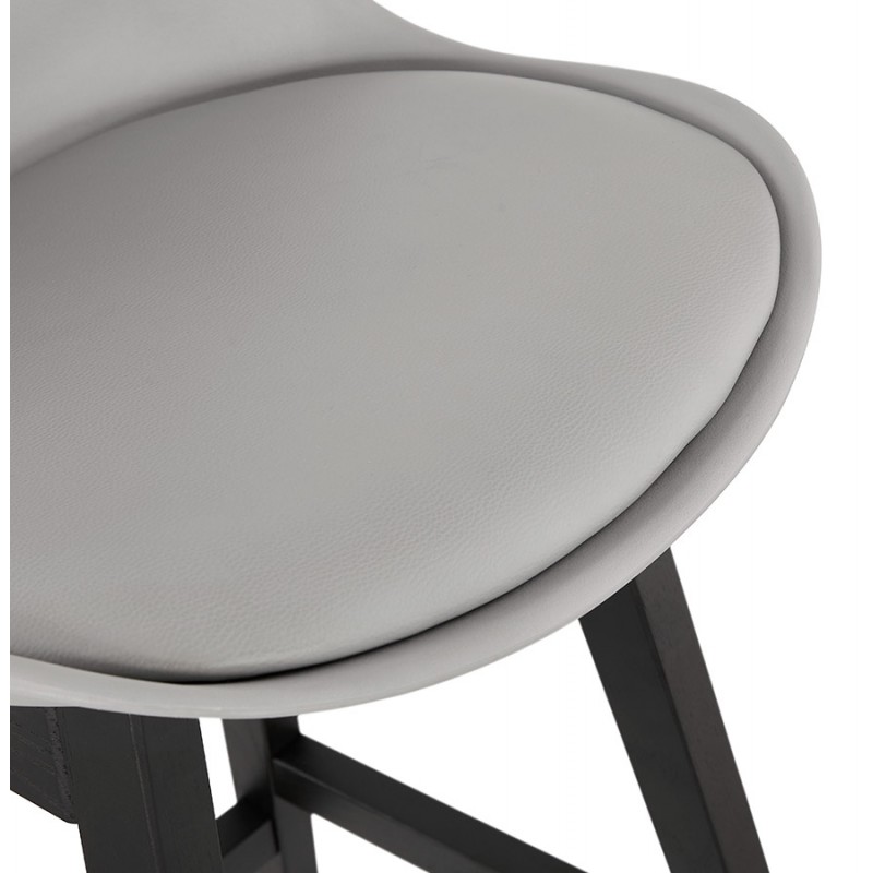 Sgabello da bar sedia da bar piedi neri DYLAN (grigio chiaro) - image 46350