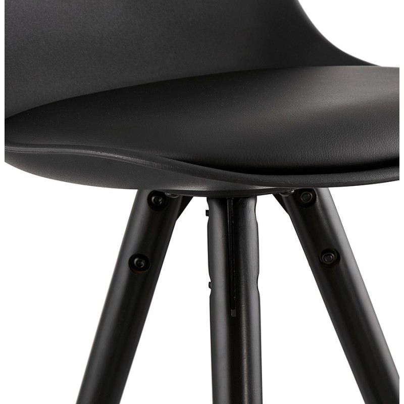 Tabouret de bar chaise de bar design pieds noirs OCTAVE (noir) - image 46390