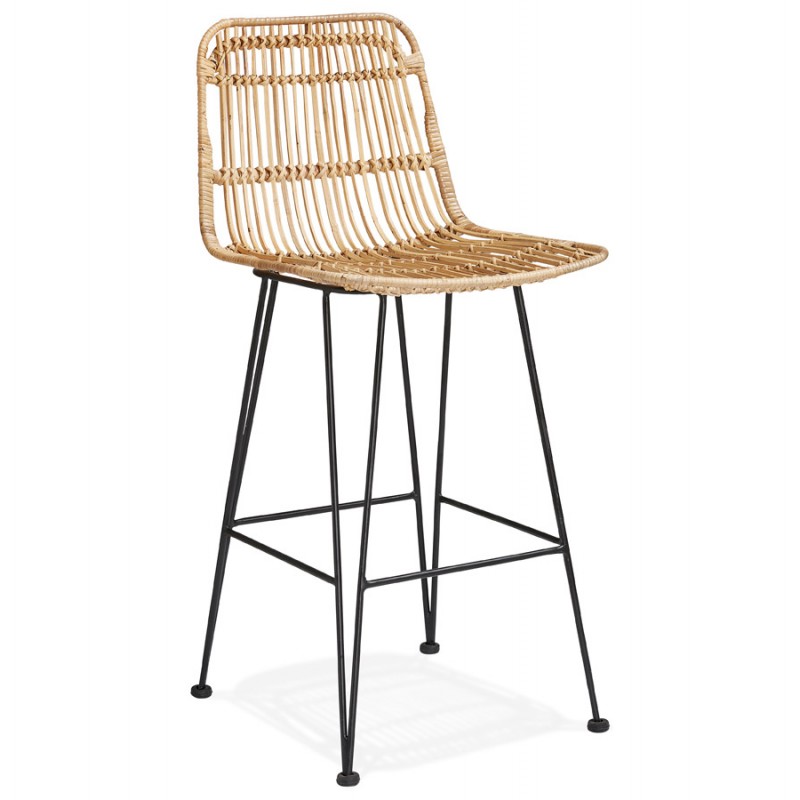 AIS MINI black-footed rattan bar stool (natural) - image 46395