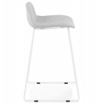 Mid-height bar stool in white metal foot fabric CUTIE MINI (light grey)
