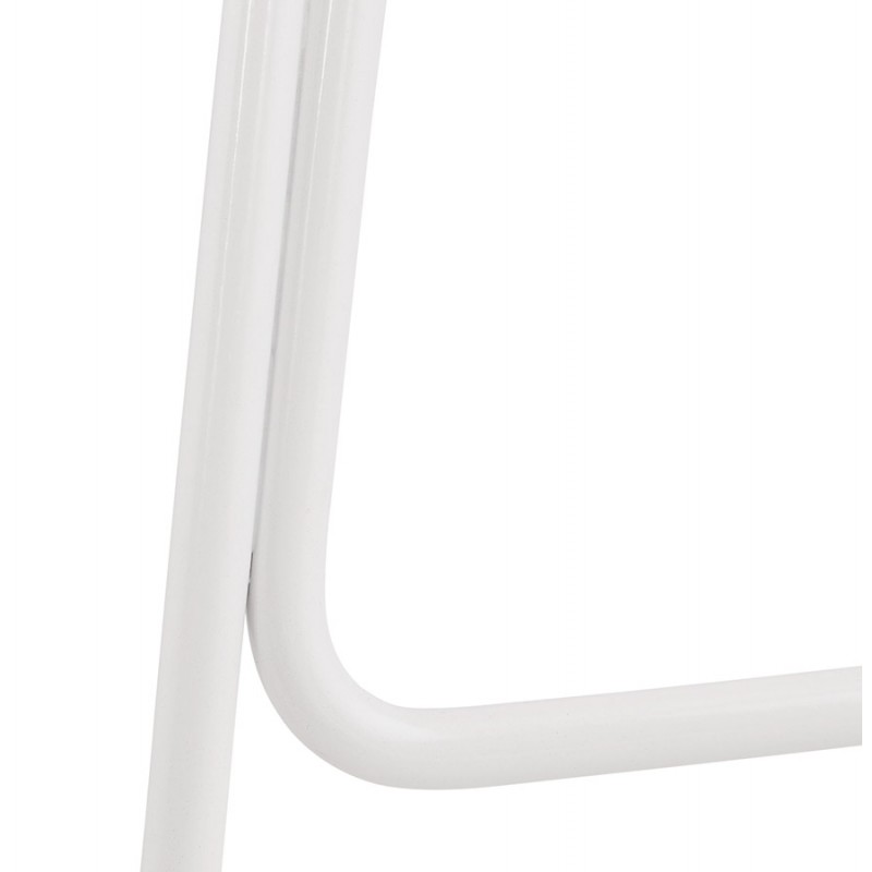 Mid-height bar stool in white metal foot fabric CUTIE MINI (light grey) - image 46423