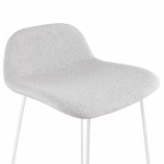 Tabouret de bar chaise de bar en tissu pieds métal blanc CUTIE (gris clair)