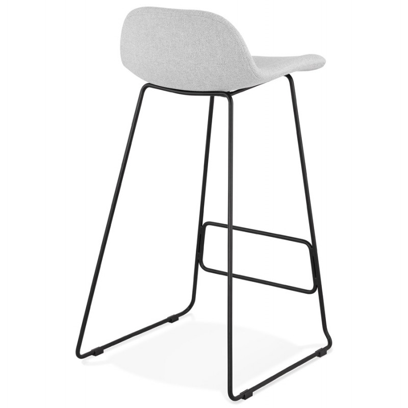 Industrial bar stool in fabric black metal feet CUTIE (light grey) - image 46450