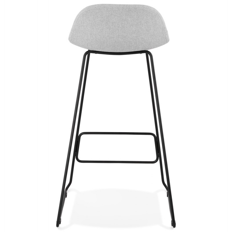 Industrial bar stool in fabric black metal feet CUTIE (light grey) - image 46451