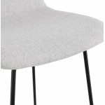 Industrial bar stool in fabric black metal feet CUTIE (light grey)