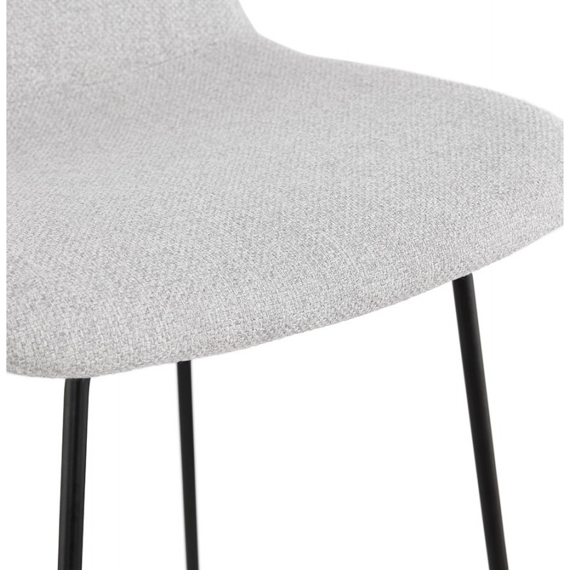 Industrial bar stool in fabric black metal feet CUTIE (light grey) - image 46453