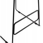Tabouret de bar chaise de bar industriel en tissu pieds métal noir CUTIE (gris clair)