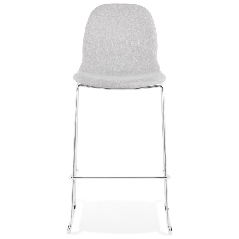 Sgabello da bar sedia impilabile scandinavo in metallo cromato gambe LOKUMA (grigio chiaro) - image 46500
