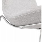 Scandinavian stackable bar chair bar stool in chromed metal legs fabric LOKUMA (light gray)