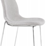 Sgabello da bar sedia impilabile scandinavo in metallo cromato gambe LOKUMA (grigio chiaro)