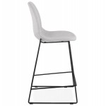 Tabouret de bar chaise de bar mi-hauteur design empilable en tissu DOLY MINI (gris clair)