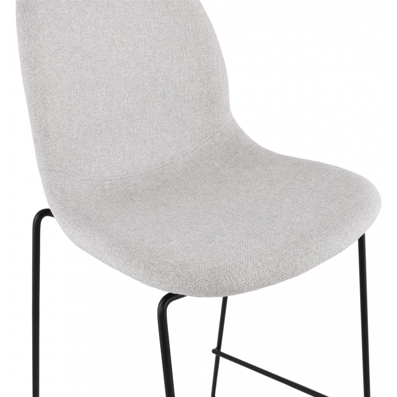 Tabouret de bar chaise de bar design empilable en tissu DOLY (gris clair) - image 46543
