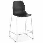 Tabouret de bar chaise de bar mi-hauteur design empilable JULIETTE MINI (noir)