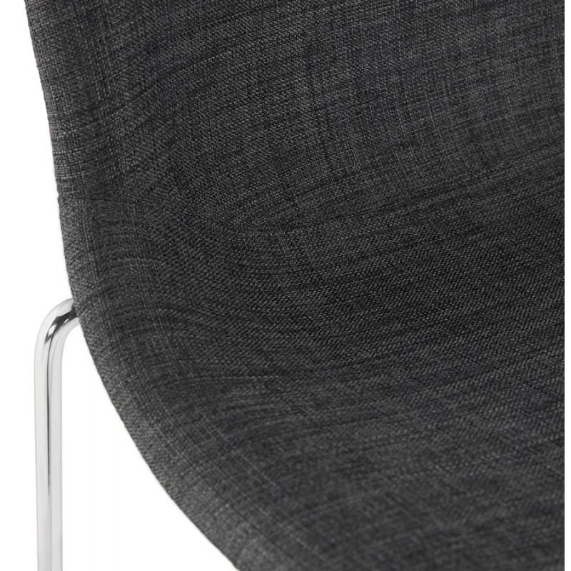 Scandinavian mid-height bar bar bar stackable in chrome metal foot fabric LOKUMA MINI (dark grey) - image 46584