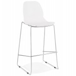 Design stackable bar stool with chromed metal legs JULIETTE (white)