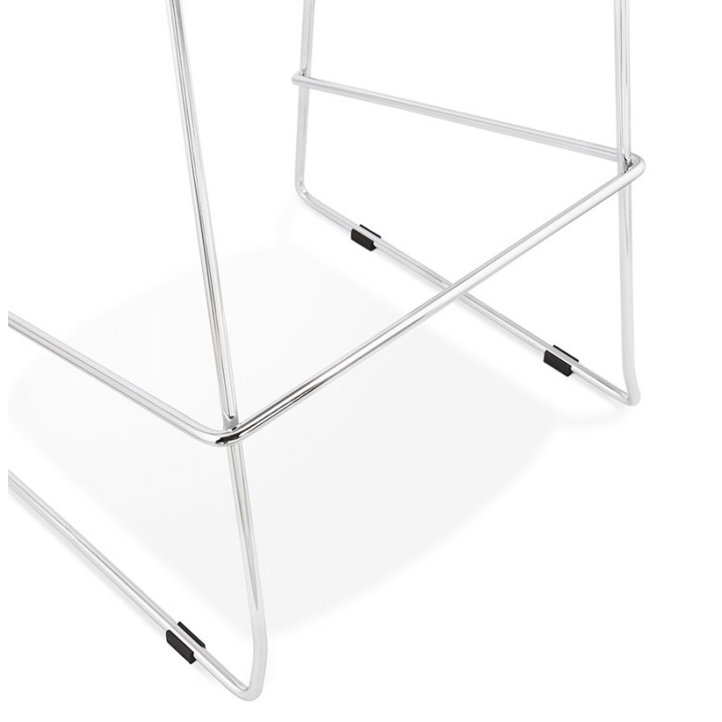 Design stackable bar stool with chromed metal legs JULIETTE (white) - image 46598
