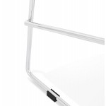 Taburete de bar apilable de diseño con patas de metal cromado JULIETTE (blanco)