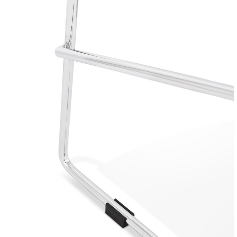 Taburete de bar apilable de diseño con patas de metal cromado JULIETTE (blanco) - image 46600