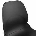 Stapelbarer Design Barhocker mit verchromten Metallbeinen JULIETTE (schwarz)