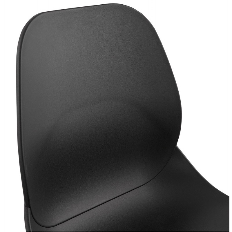 Design stackable bar stool with chromed metal legs JULIETTE (black) - image 46607