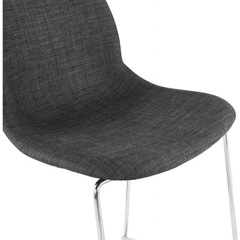 Sgabello da bar sedia impilabile scandinavo in metallo cromato gambe LOKUMA (grigio scuro) - image 46621