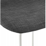 Tabouret de bar chaise de bar en tissu pieds métal blanc CUTIE (gris anthracite)