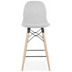 Tabouret de bar chaise de bar mi-hauteur scandinave en tissu PAOLO MINI (gris clair)