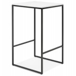 Table haute mange-debout design en bois pieds métal noir HUGO (blanc)