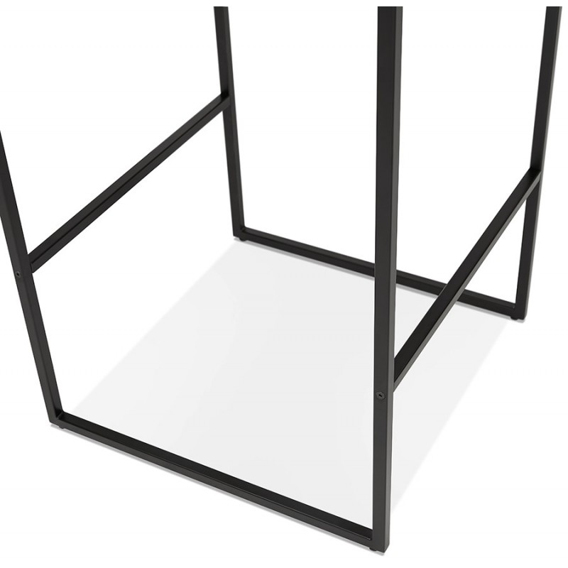 Mesa alta eat-up de madera diseño negro patas de metal HUGO (blanco) - image 47001