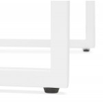Table haute mange-debout design en bois pieds métal blanc HUGO