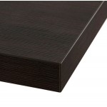 Table haute mange-debout design en bois pieds métal blanc LUCAS (wengé)