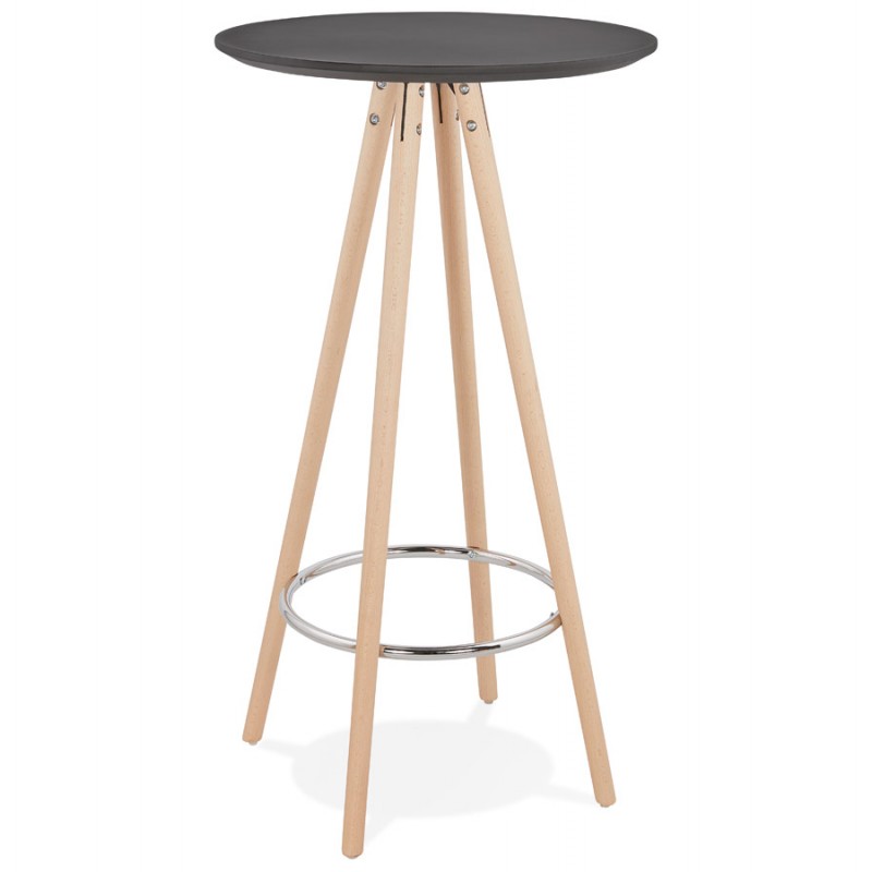High table eat-up wooden design feet wood natural color CHLOE (black) - image 47074