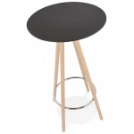 Table haute mange-debout design en bois pieds bois couleur naturelle CHLOE (noir)