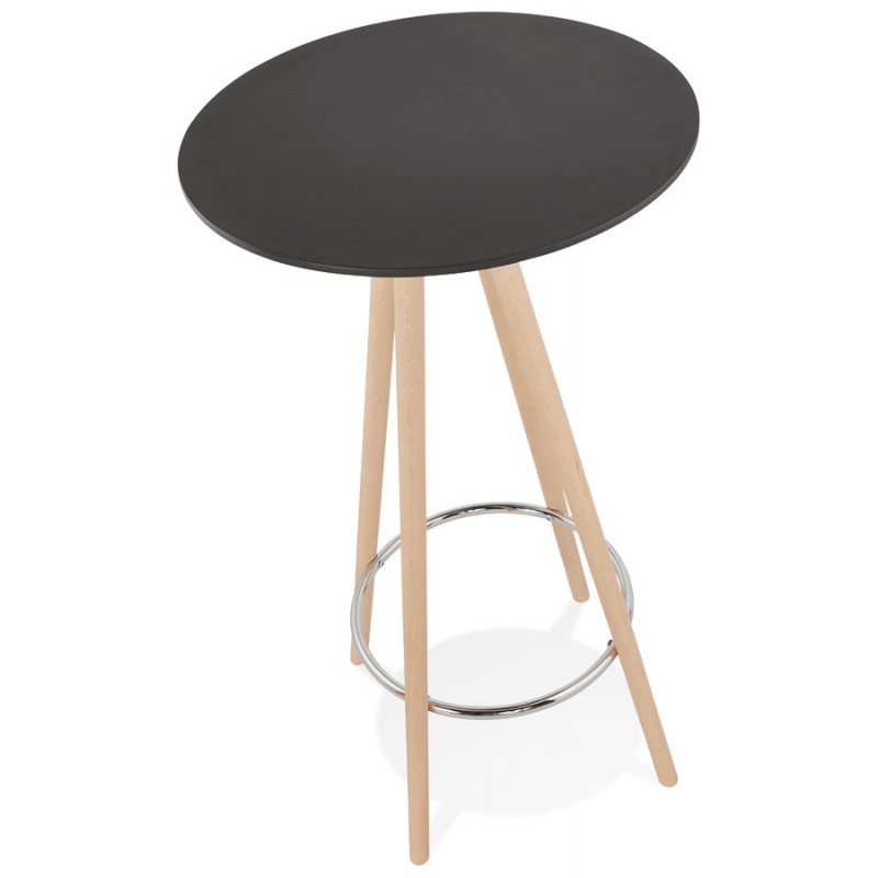 High table eat-up wooden design feet wood natural color CHLOE (black) - image 47076