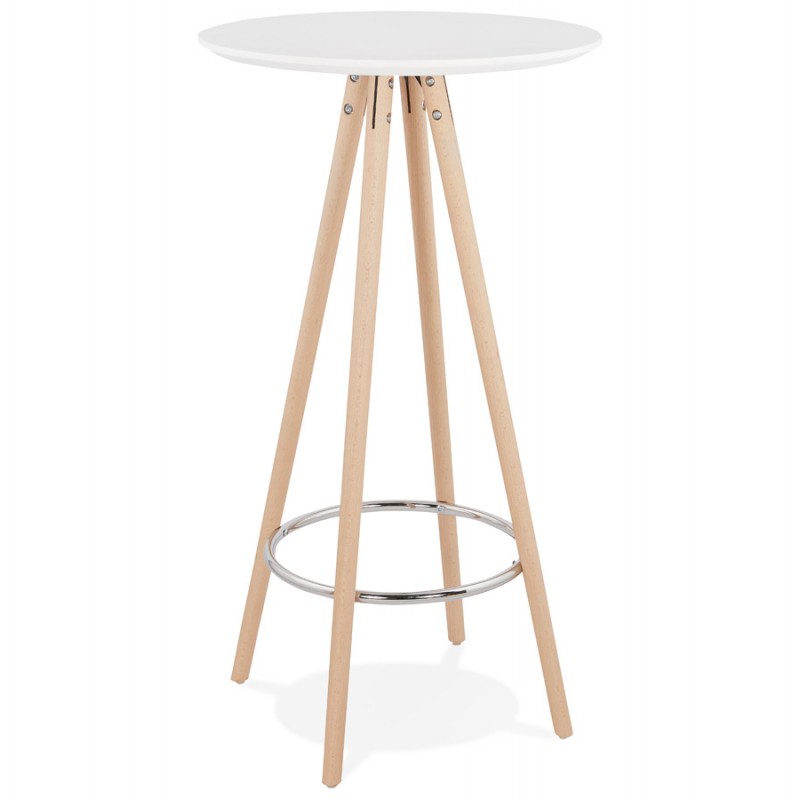 Tavolo alto mangiare-up disegno in legno piedi legno colore naturale CHLOE (bianco) - image 47101