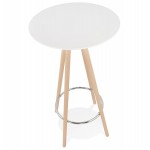 Hoher Tisch essen-up Holz Design Füße Holz natürliche Farbe CHLOE (weiß)