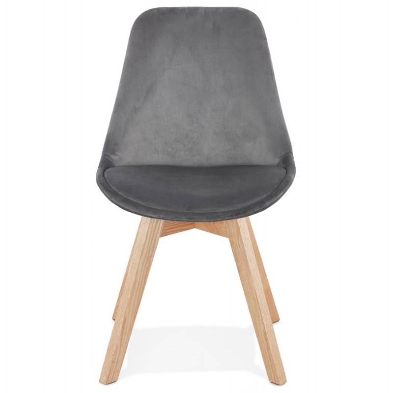 LeONORA (grey) Scandinavian design chair in natural-coloured footwork - image 47143