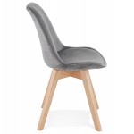 LeONORA (grey) Scandinavian design chair in natural-coloured footwork