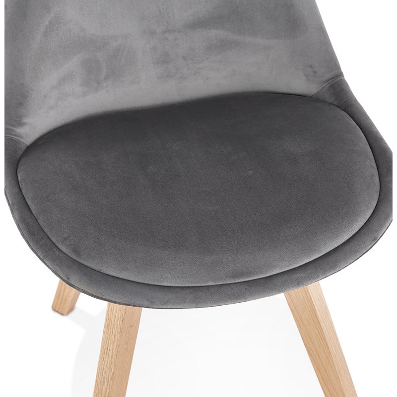 LeONORA (grau) skandinavischer Designstuhl in naturfarbener Fußarbeit - image 47147