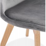 LeONORA (grau) skandinavischer Designstuhl in naturfarbener Fußarbeit