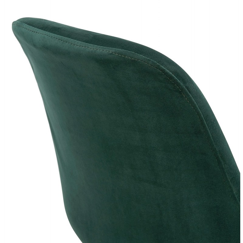 Chaise design scandinave en velours pieds couleur naturelle LEONORA (vert) - image 47171