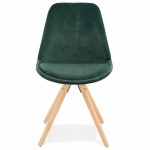 Skandinavischer Designstuhl aus naturfarbenen Füßen ALINA (grün)