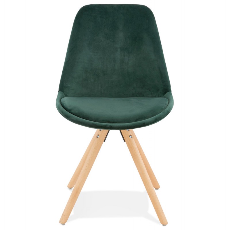 Scandinavian design chair in natural-coloured feet ALINA (green) - image 47174