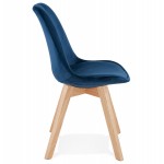 LeONORA (blue) Scandinavian design chair in natural-coloured footwork