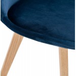 Silla de diseño escandinavo LeONORA (azul) de pies de color natural