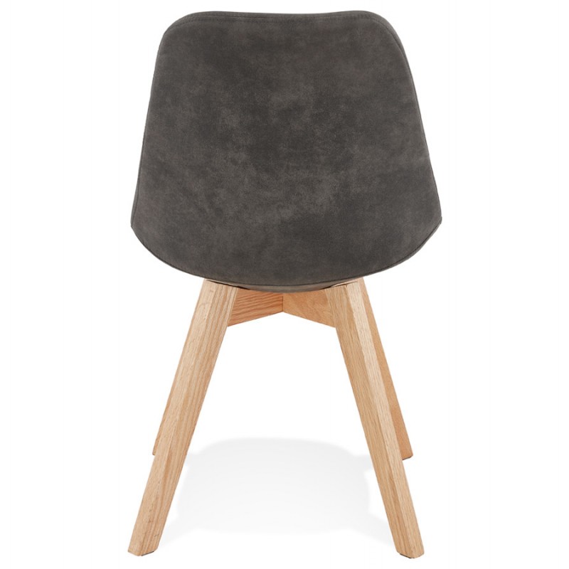 Design chair and vintage microfiber feet natural color THARA (dark grey) - image 47220